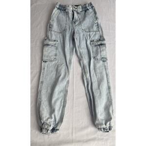 Aeropostale '90s Super High-Rise Baggy Denim Cargo Joggers